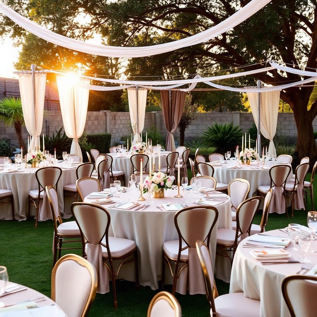 Outdoor wedding venue styling